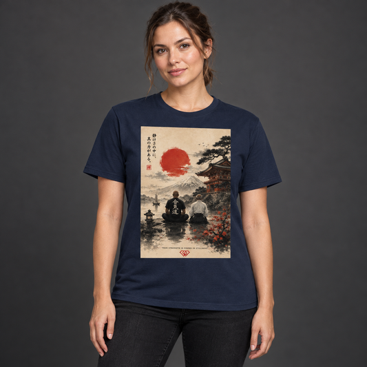 T-Shirt –  Zen Aesthetic Unisex - TRUE STRENGTH IS FOUND IN STILLNESS (HD07)