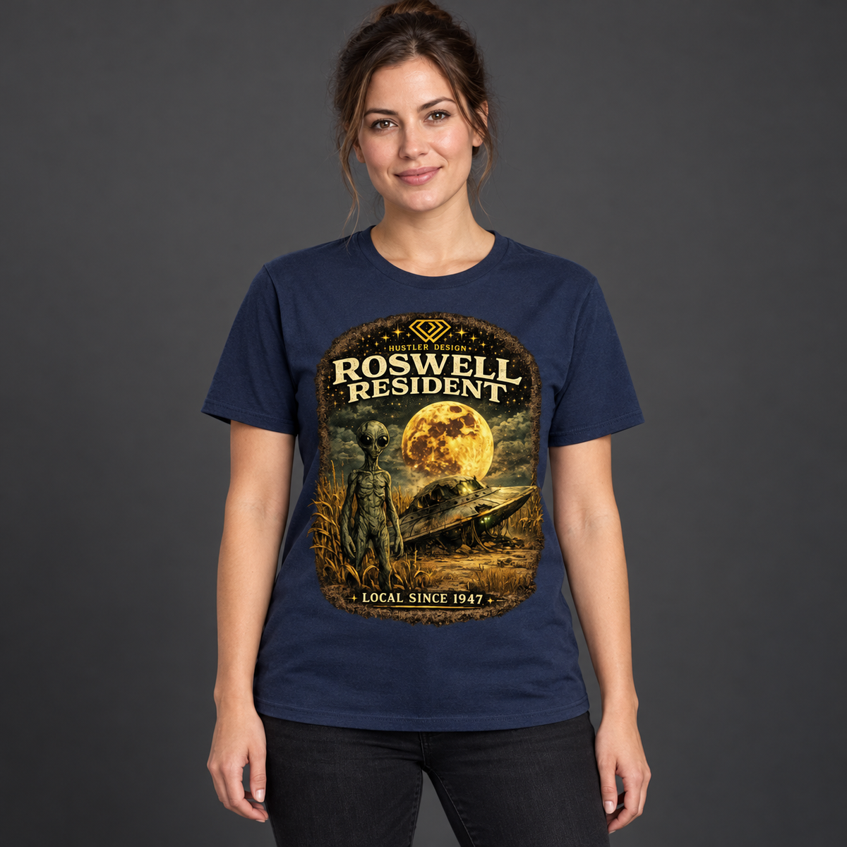 Streetwear T-Shirt Unisex – ROSWELL RESIDENT   (HD08)