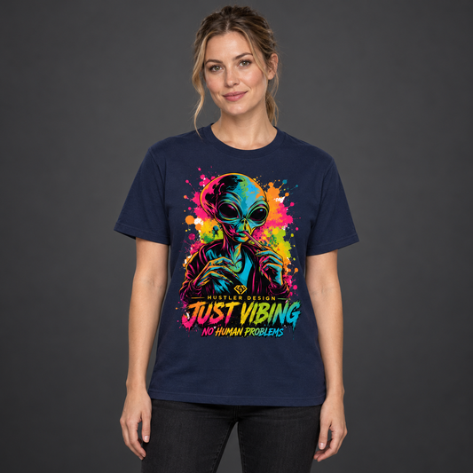 Streetwear T-Shirt Unisex –JUST VIBING   (HD08)