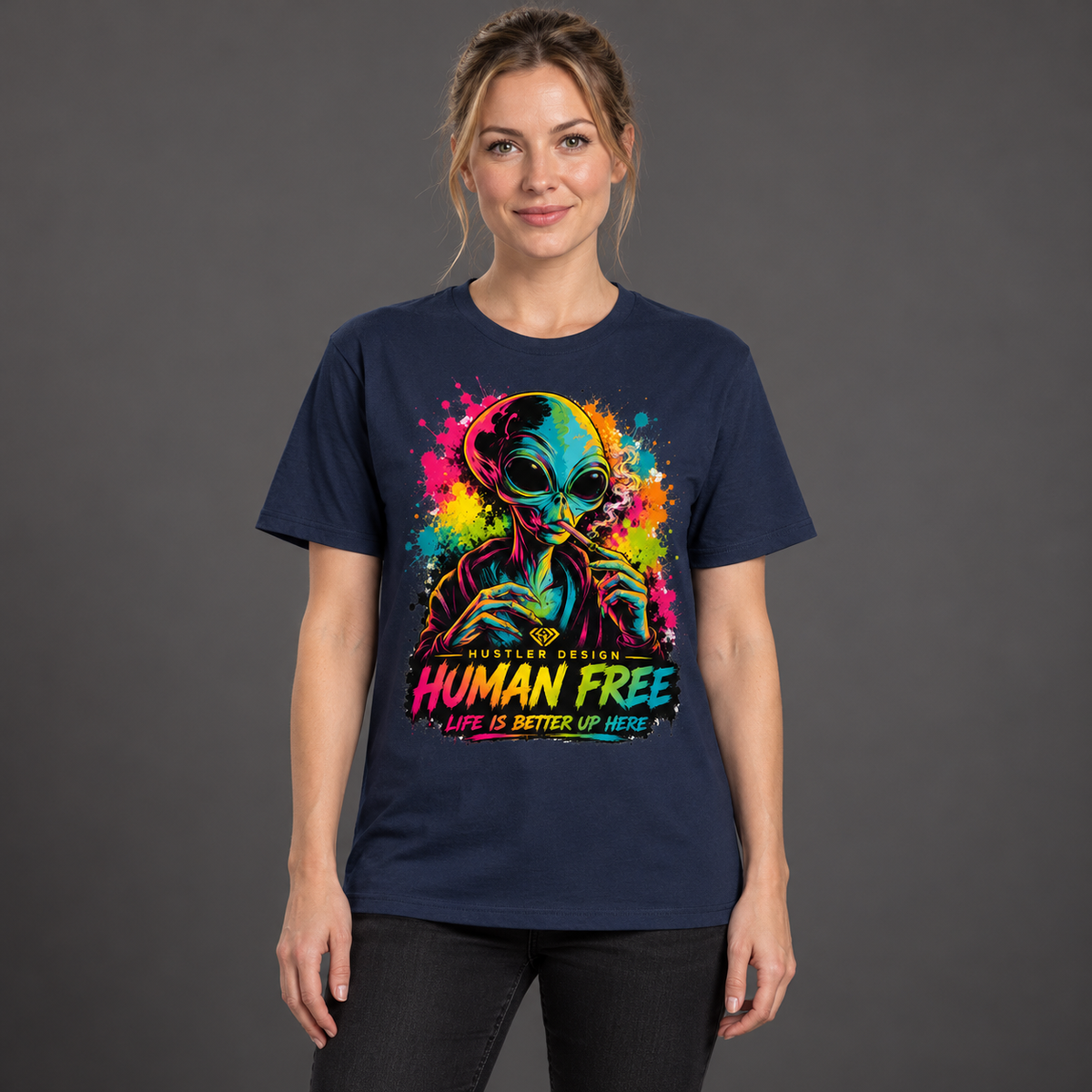 Streetwear T-Shirt Unisex – HUMAN FREE   (HD08)