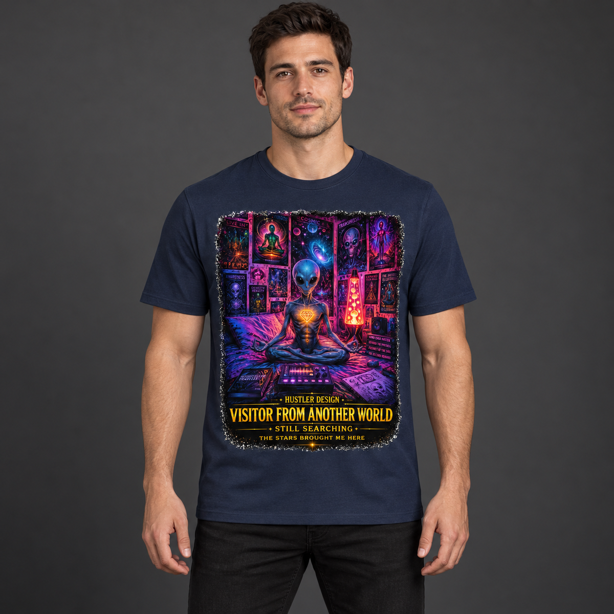 Streetwear T-Shirt Unisex – VISITOR FROM ANOTHER WORLD (HD08)