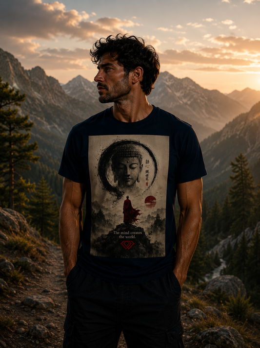 T-Shirt –  Zen Aesthetic Unisex -The mind creates the world 03 (HD07)