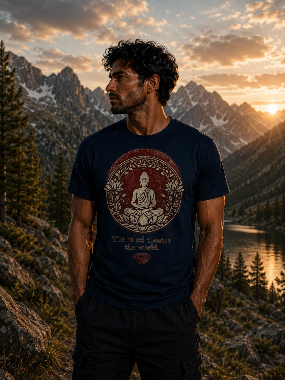 T-Shirt –  Zen Aesthetic Unisex -The mind creates the world 02 (HD07)