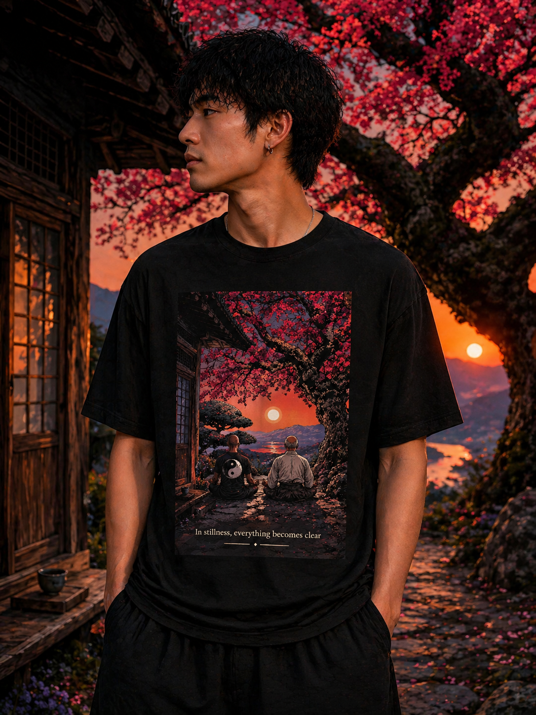 T-Shirt –  Zen Aesthetic Unisex - In stillness, everything becomes clear (HD07)