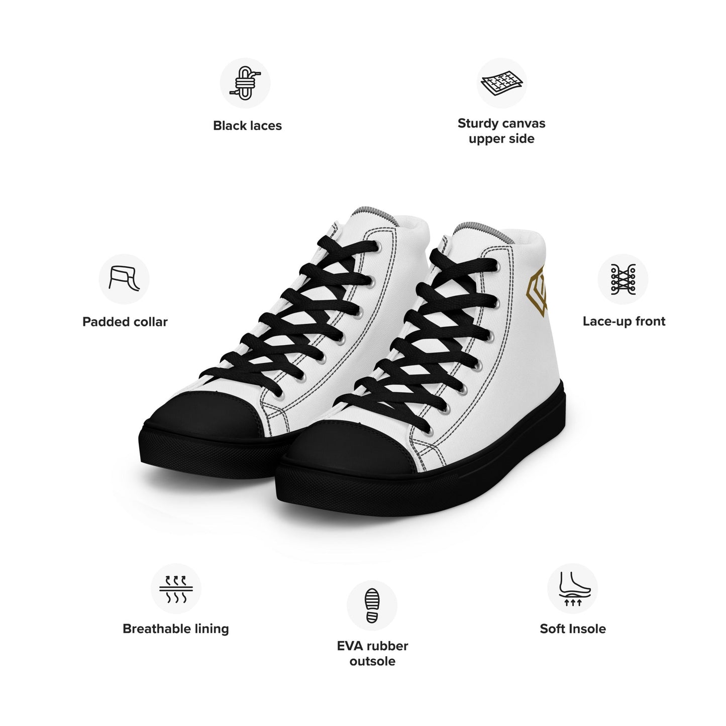HD Men’s high top canvas shoes - Hustler Design