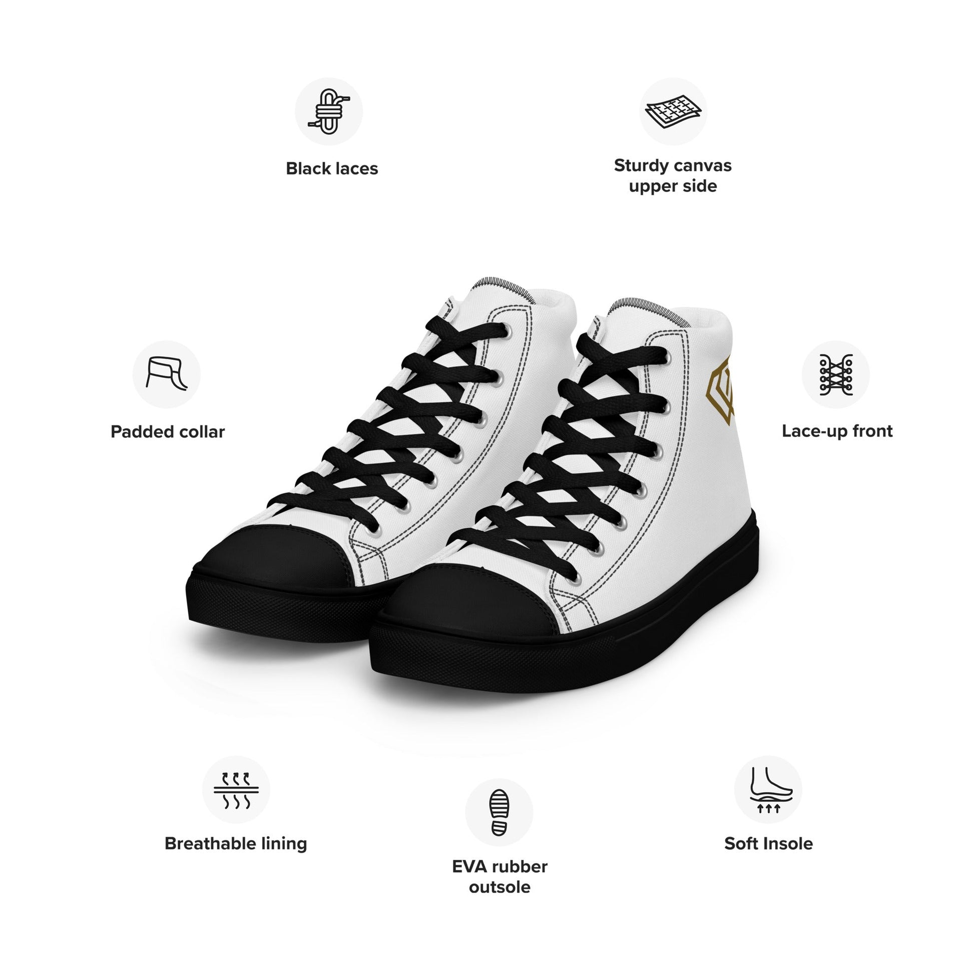 HD Men’s high top canvas shoes - Hustler Design