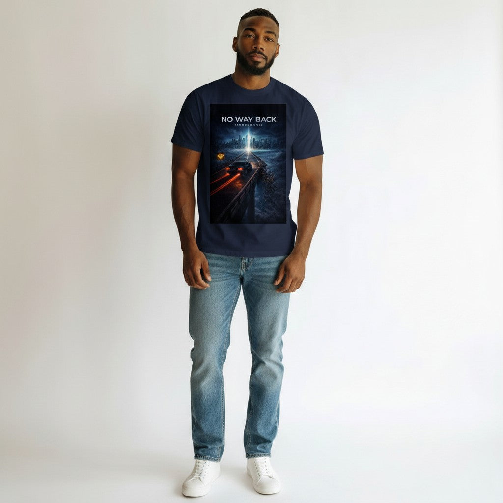 Hustler Design navy blue 100% cotton t-shirt with