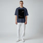 Hustler Design navy blue 100% cotton t-shirt with a "Void Explorer" graphic featuring a spaceship in deep space.