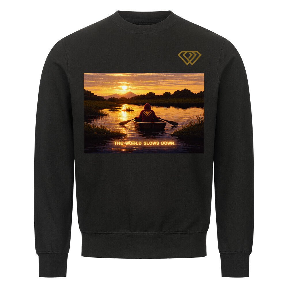 Streetwear Sweatshirt Unisex – THE WORLD SLOWS DOWN (HD01) - Hustler Design
